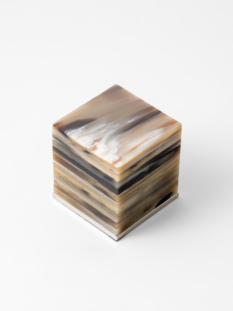 luxury gift ideas paperweight cube in natural horn