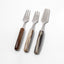 luxury dessert cutlery set with natural horn handles handmade in italy