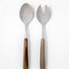 luxury salad servers set with natural horn handles handmade in itlay