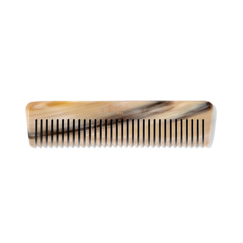 Luxury handcrafted natural horn pocket comb – made in Italy travel hair accessory