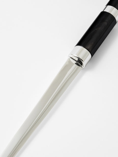 letter opener in natural horn and silver made in italy